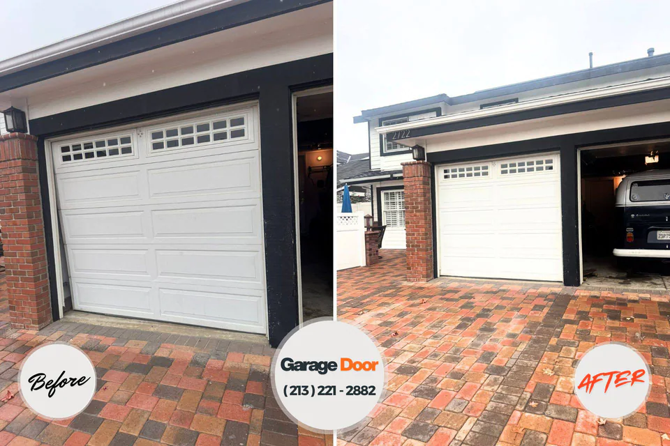 Before and after: garage door repair 28518